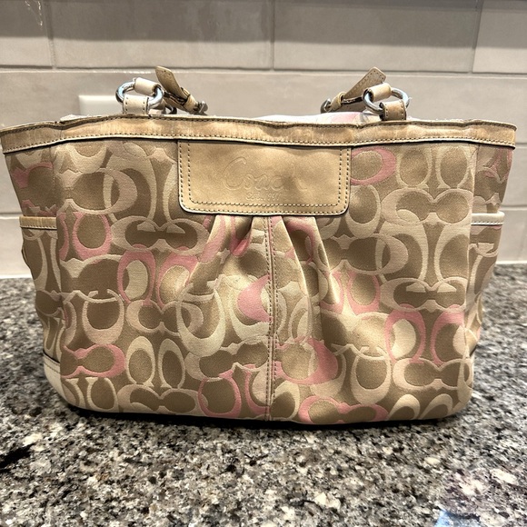 Coach Handbags - pink and beige authentic coach purse